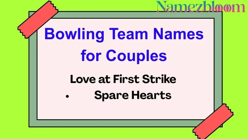 Bowling Team Names for Couples