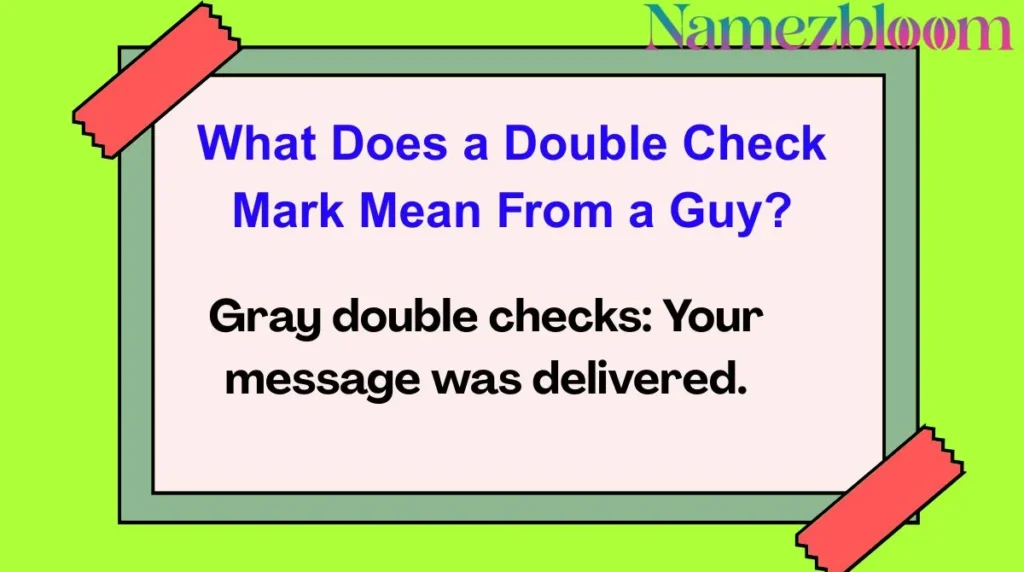 What Does a Double Check Mark Mean From a Guy?