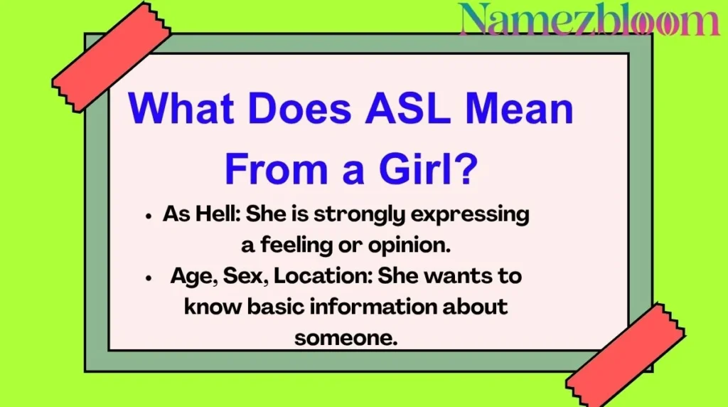 What Does ASL Mean From a Girl?