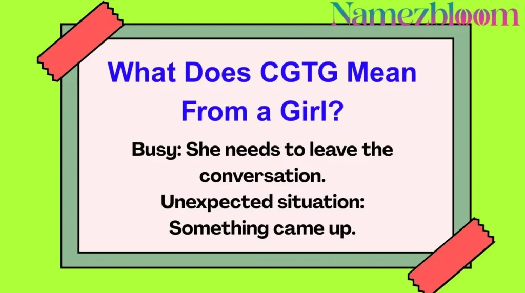 What Does CGTG Mean From a Girl?