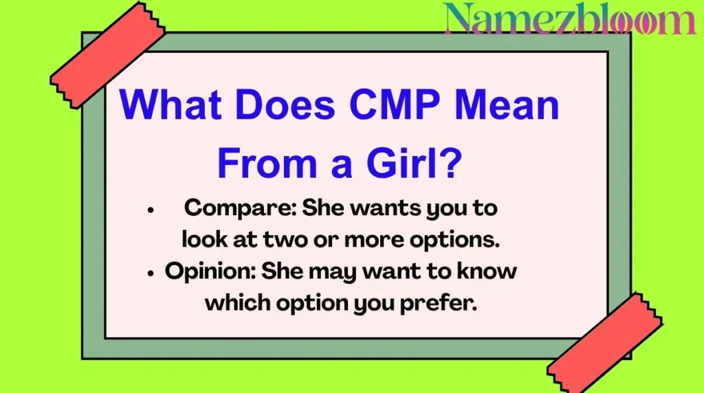 What Does CMP Mean From a Girl?