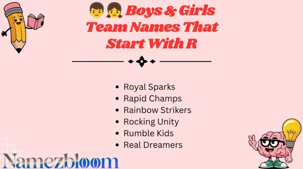 👦👧 Boys & Girls Team Names That Start With R