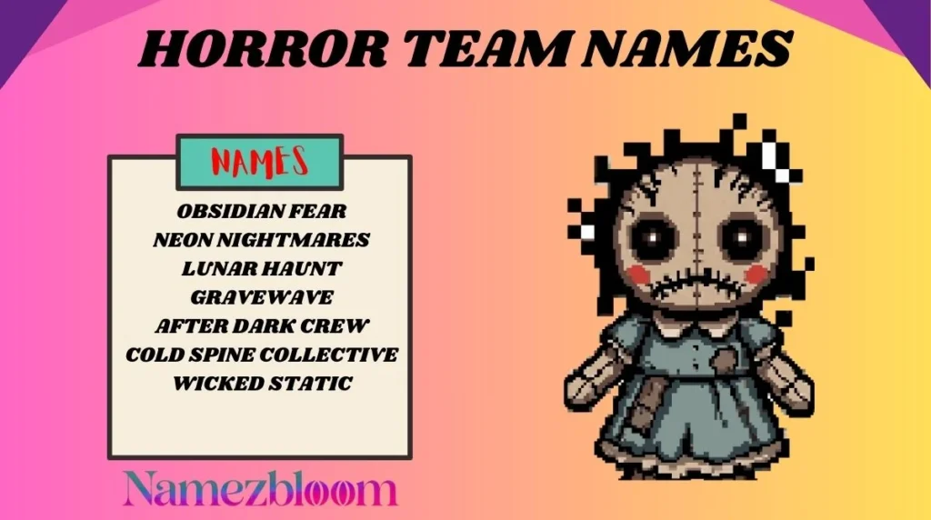 Horror Team Names
