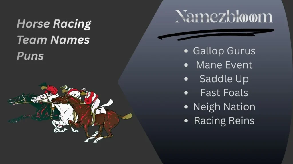 Horse Racing Team Names Puns