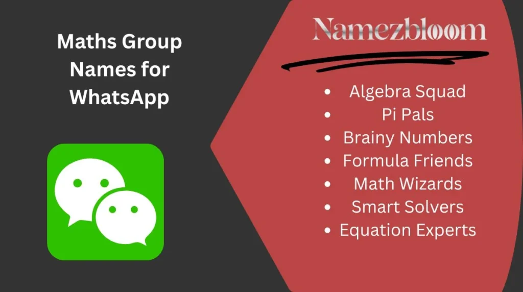 Maths Group Names for WhatsApp