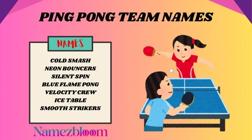 Ping Pong Team Names