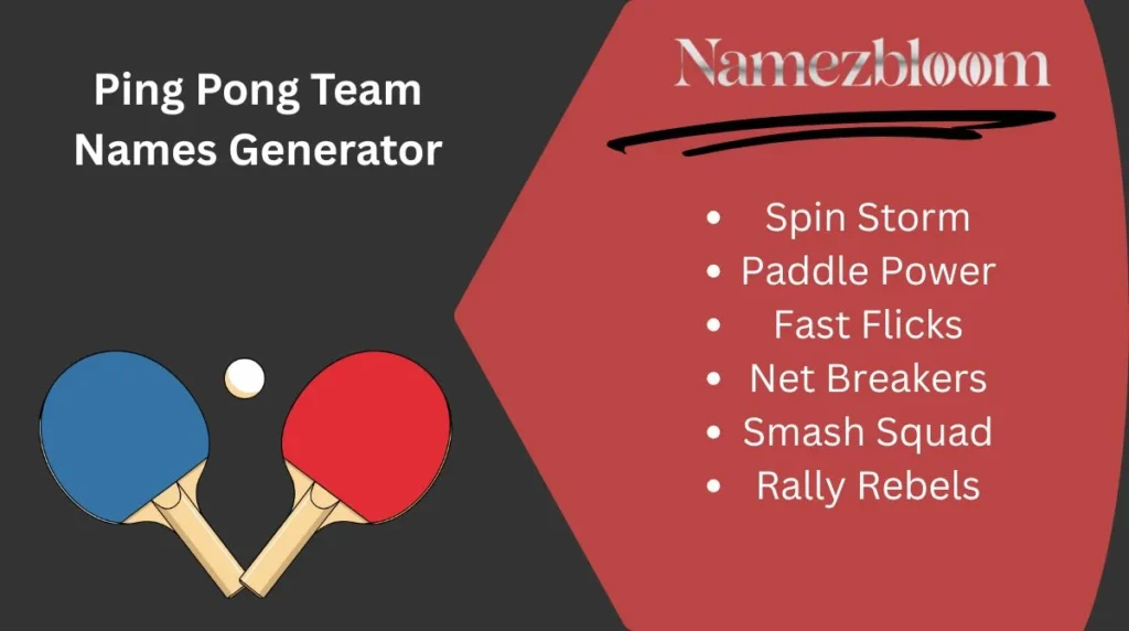 Ping Pong Team Names Generator