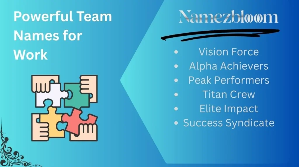 Powerful Team Names for Work