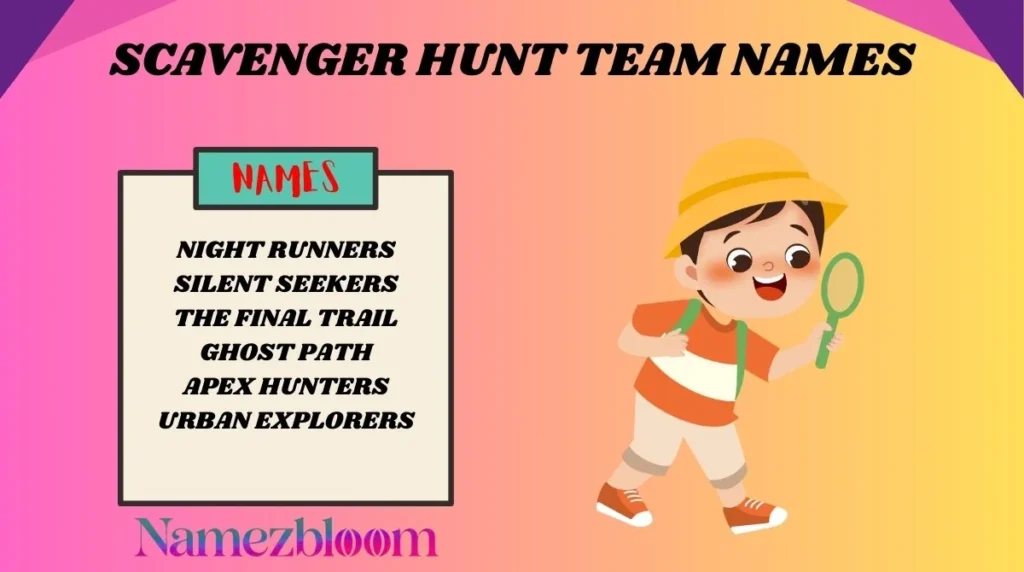Scavenger Hunt Team Names