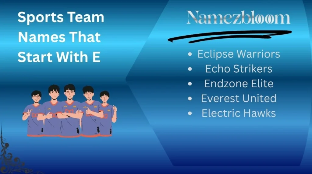 Sports Team Names That Start With E