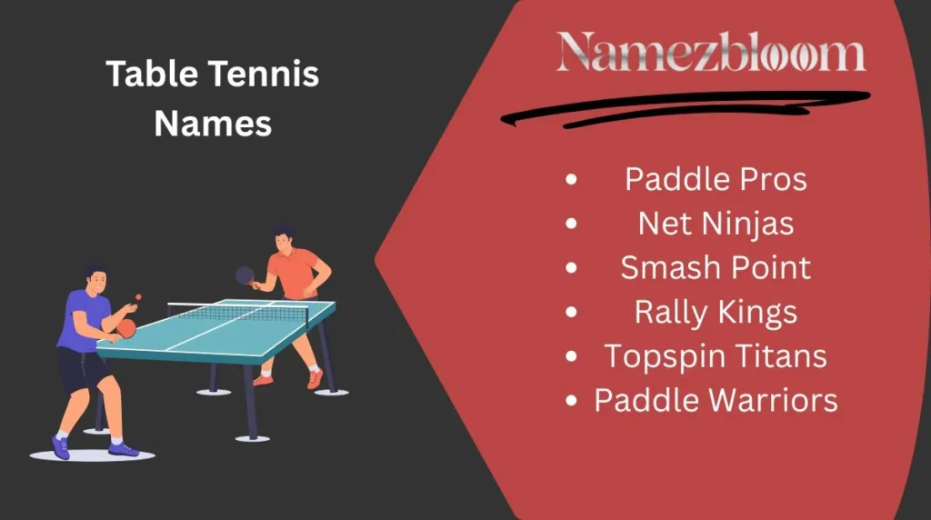 Table Tennis Names