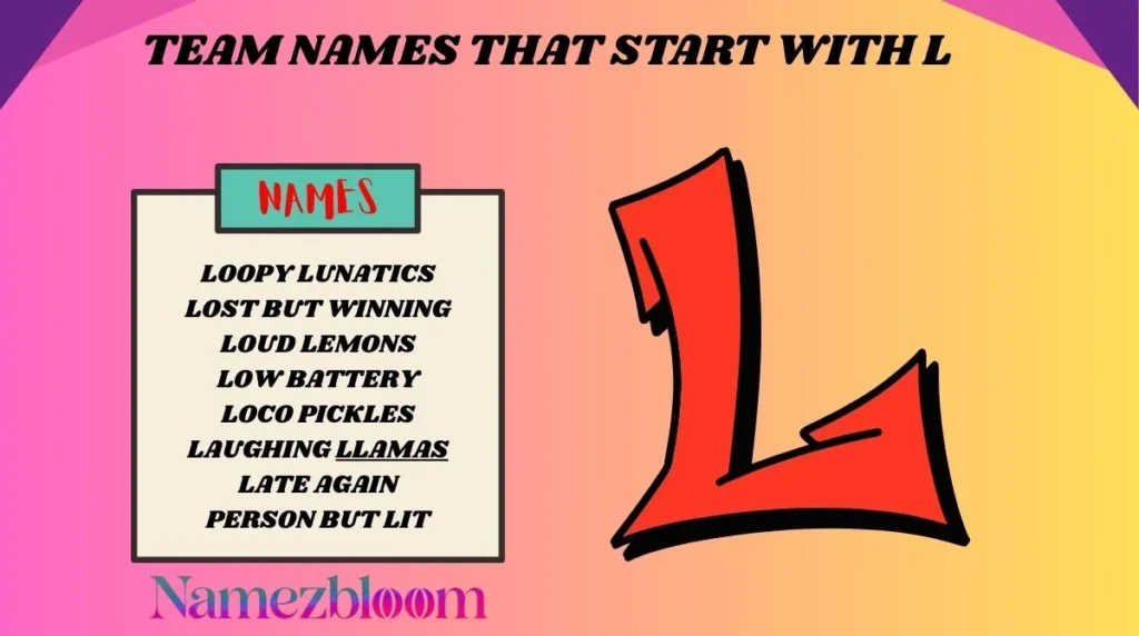 Team Names That Start With L