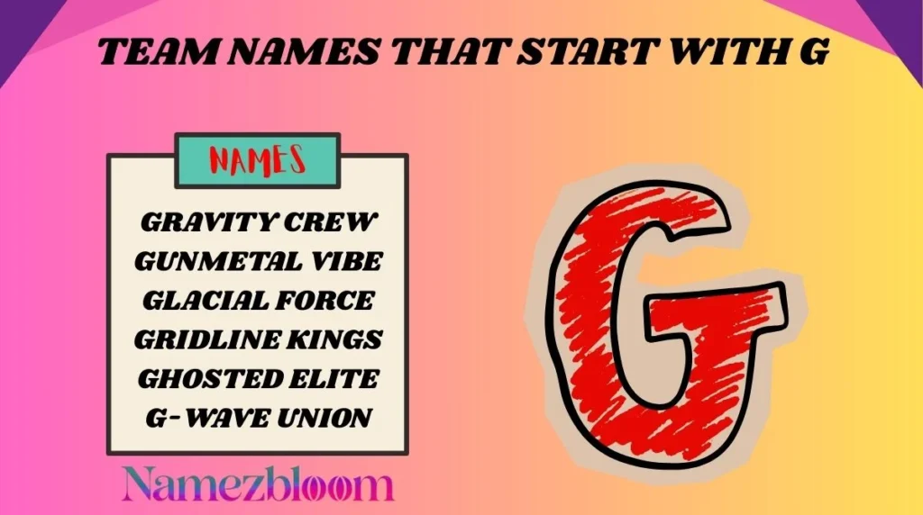 Team Names That Start With G