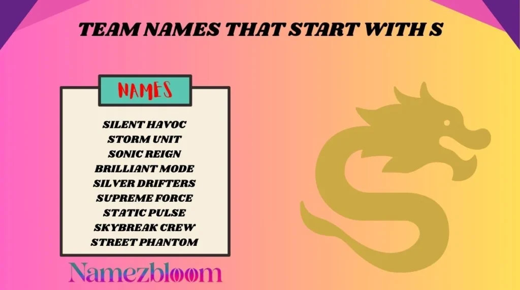 Team Names That Start With S