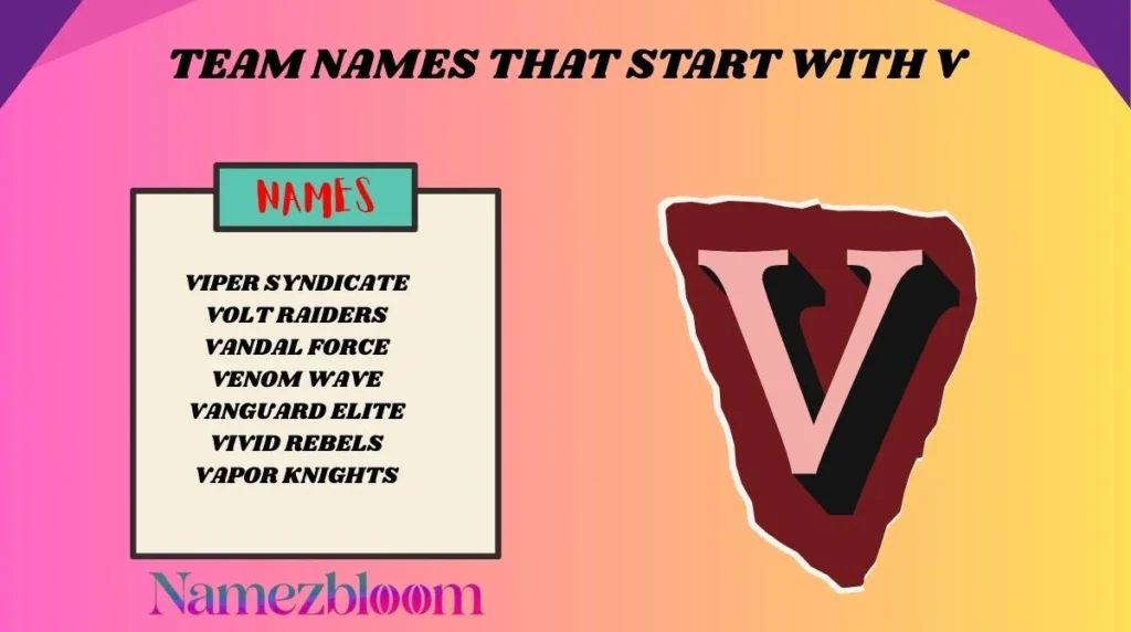 Team Names That Start With V
