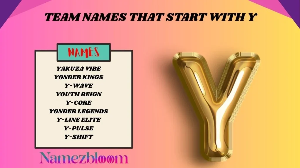 Team Names That Start With Y