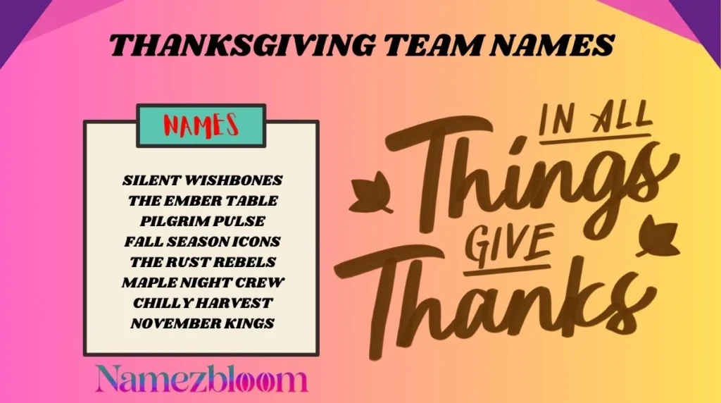 Thanksgiving Team Names