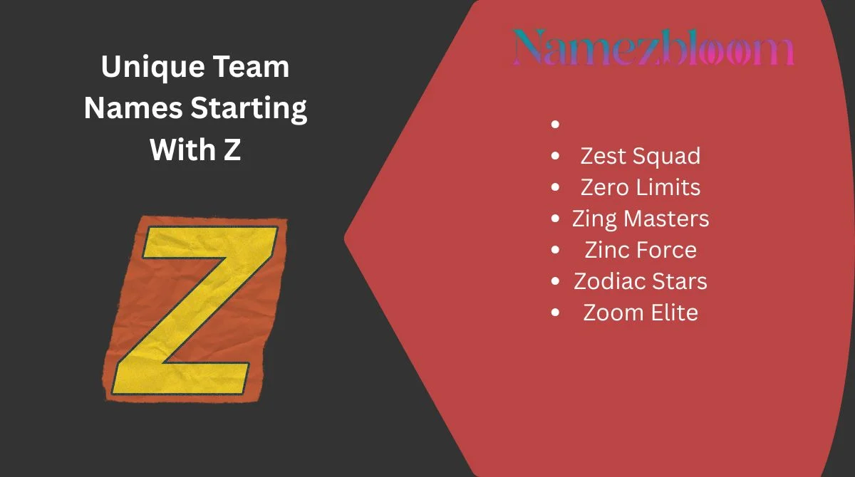 unique-team-names-starting-with-z Unique Team Names Starting With Z