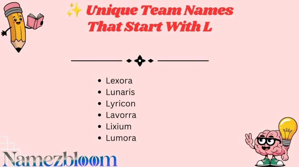 ✨ Unique Team Names That Start With L