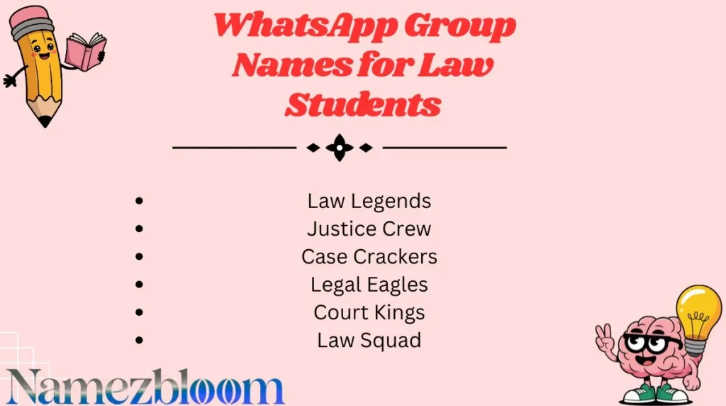 WhatsApp Group Names for Law Students