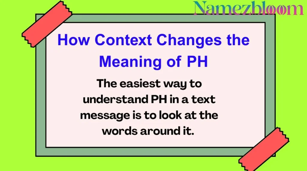 How Context Changes the Meaning of PH