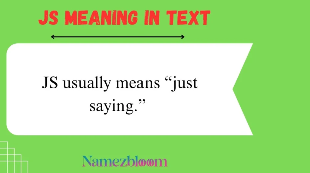 JS Meaning in Text