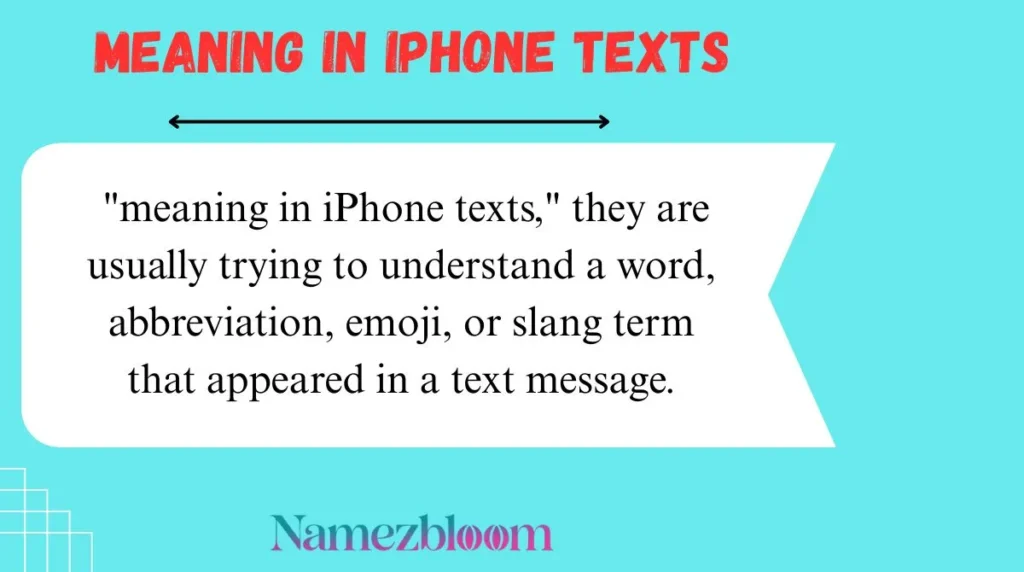 Meaning in iPhone Texts