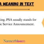 PSA Meaning in Text