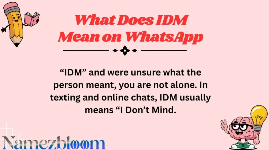 What Does IDM Mean on WhatsApp