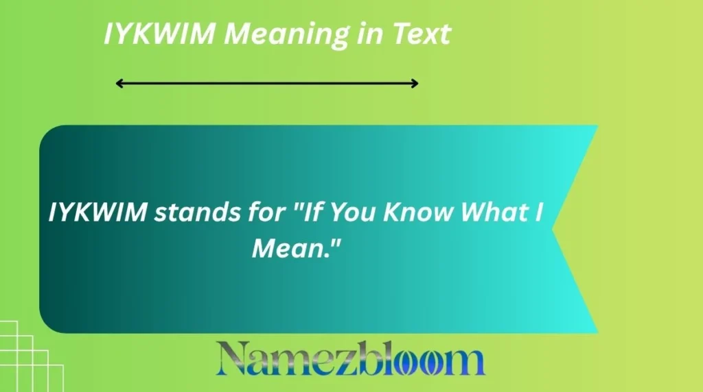 IYKWIM Meaning in Text